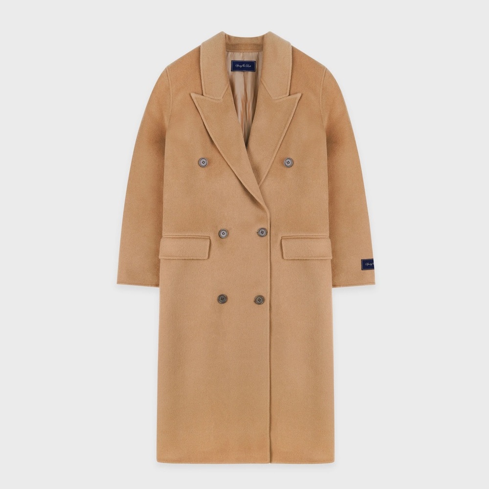 NWT Sporty & Rich Double Faced DB Cashmere Coat - Camel